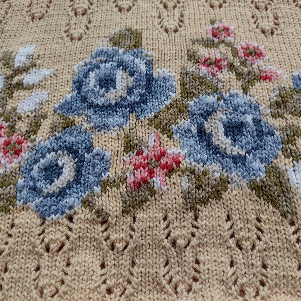 Knit Marisa Christina yellow floral sweater - Picture 4 of 5